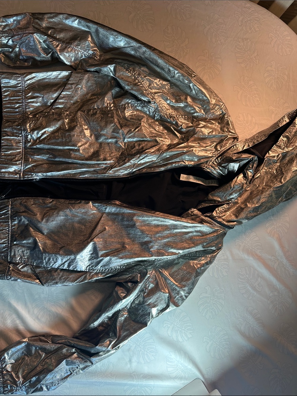 lululemon athletica Metallic Silver Hooded Jacket